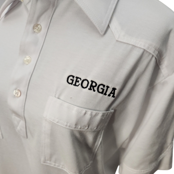 Vintage 1980s No Logo By Tonix White Short Sleeve Shirt Bulldog Sleeve   Medium - Picture 3 of 10